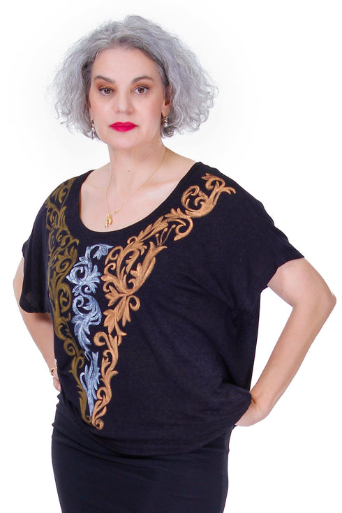 Bluza jerse pictat  Liza Panait Liza Panait Online Boutique
